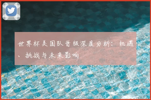 世界杯美国队晋级深度分析：机遇、挑战与未来影响
